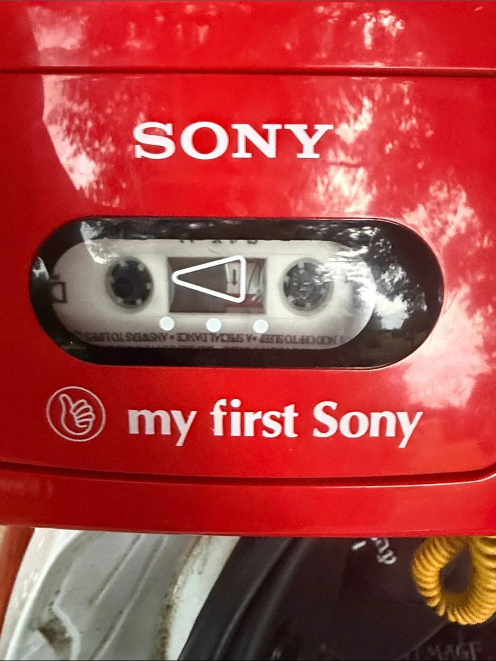 Vintage Sony Portable Kids Cassette Player in Red, Yellow and Blue